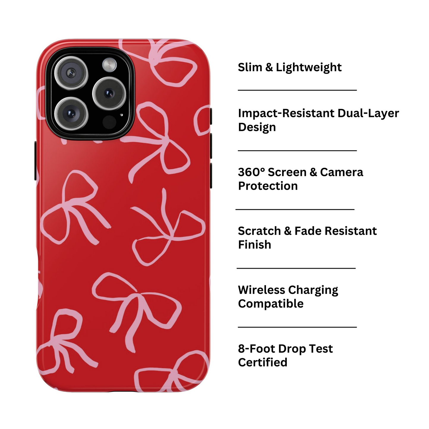 Ribbons & Bows | Red Coquette iPhone Case