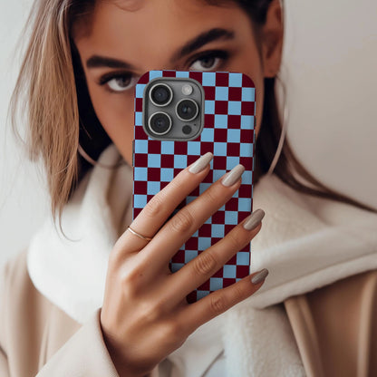 Checked Out | Blue & Brown Checkerboard Case