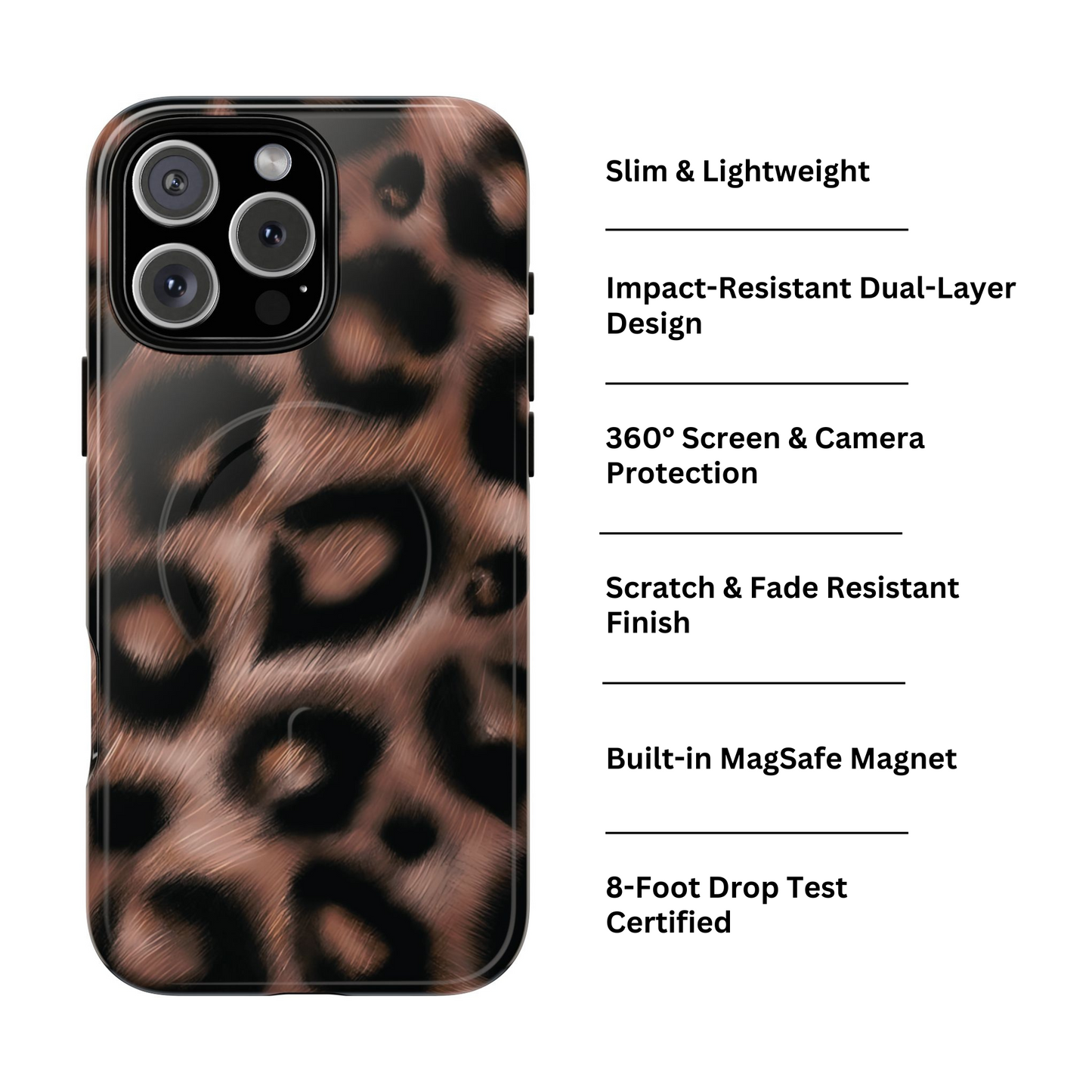 Funda MagSafe con estampado de leopardo llamativo | Diva