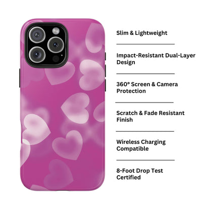 Airbrush Hearts | Pink iPhone Case