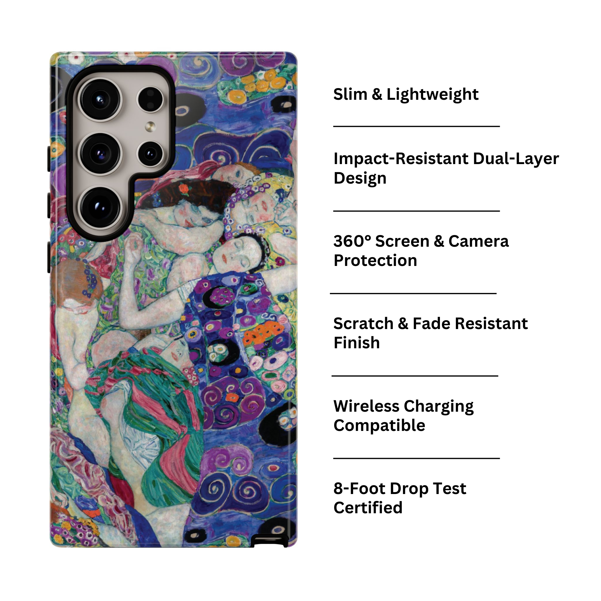 The Maiden Klimt Collage Galaxy Case