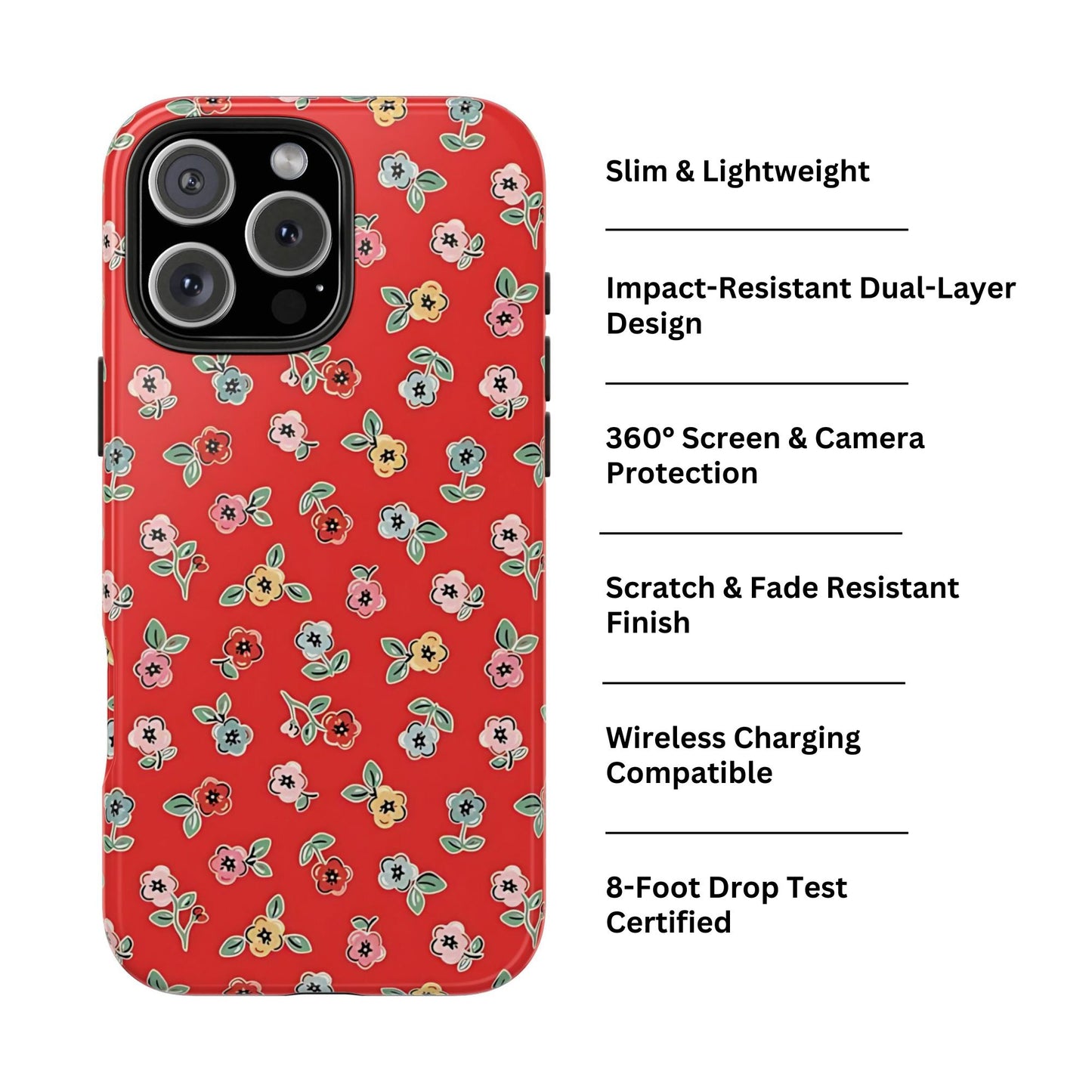 Tiny Blooms | Red Floral iPhone Case