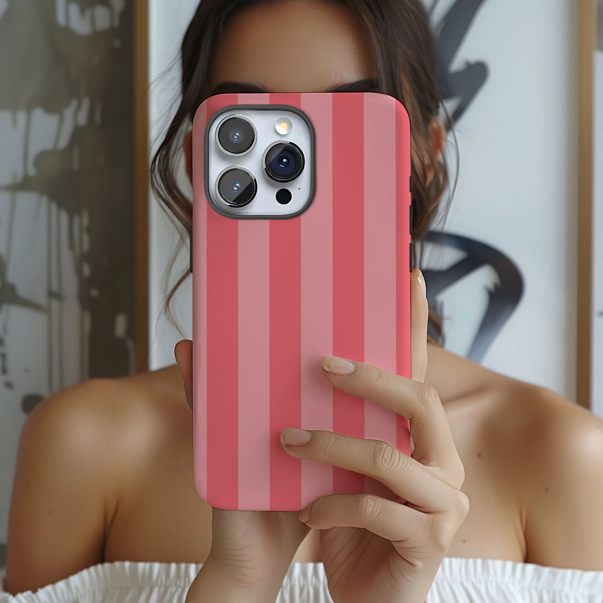 Summer in the Hamptons Pink Striped iPhone Case