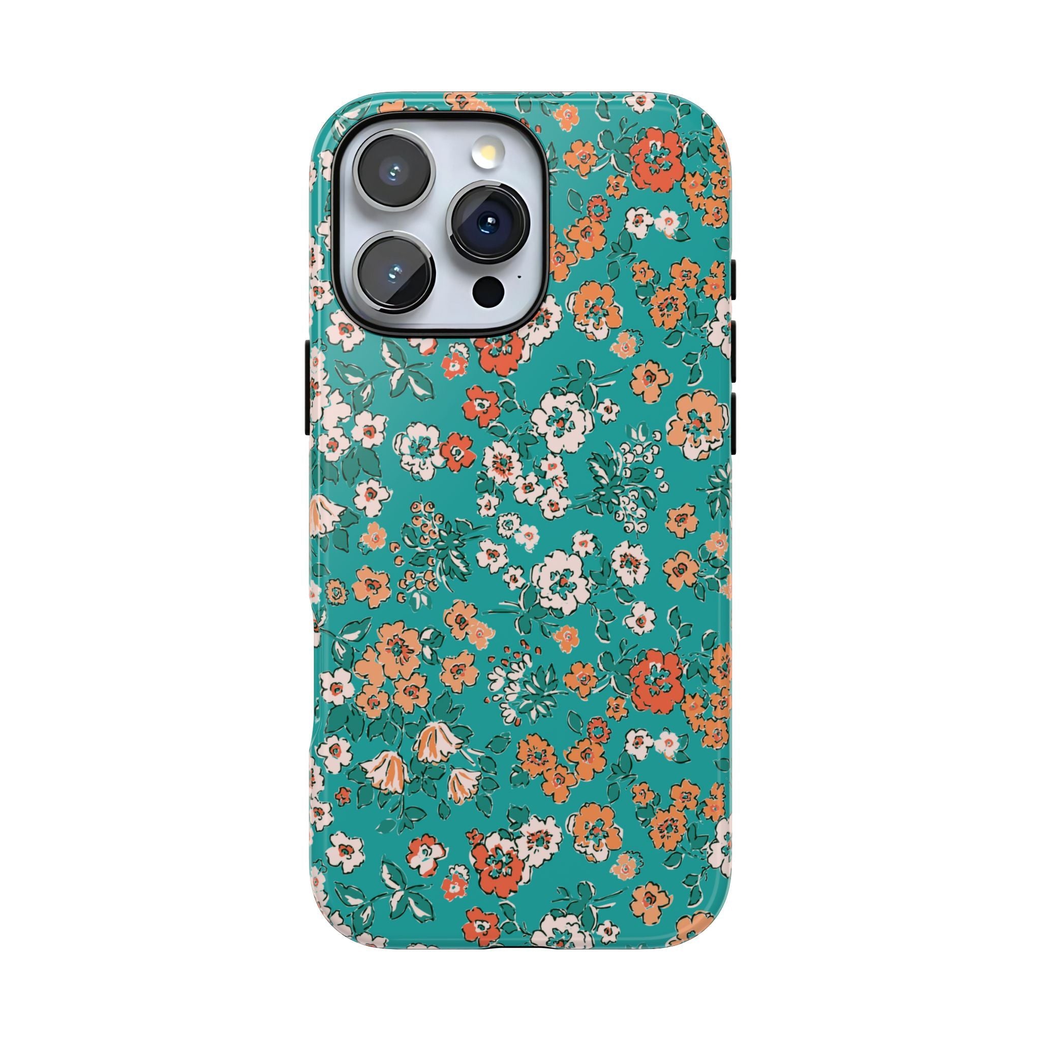Teal Garden Floral iPhone Case