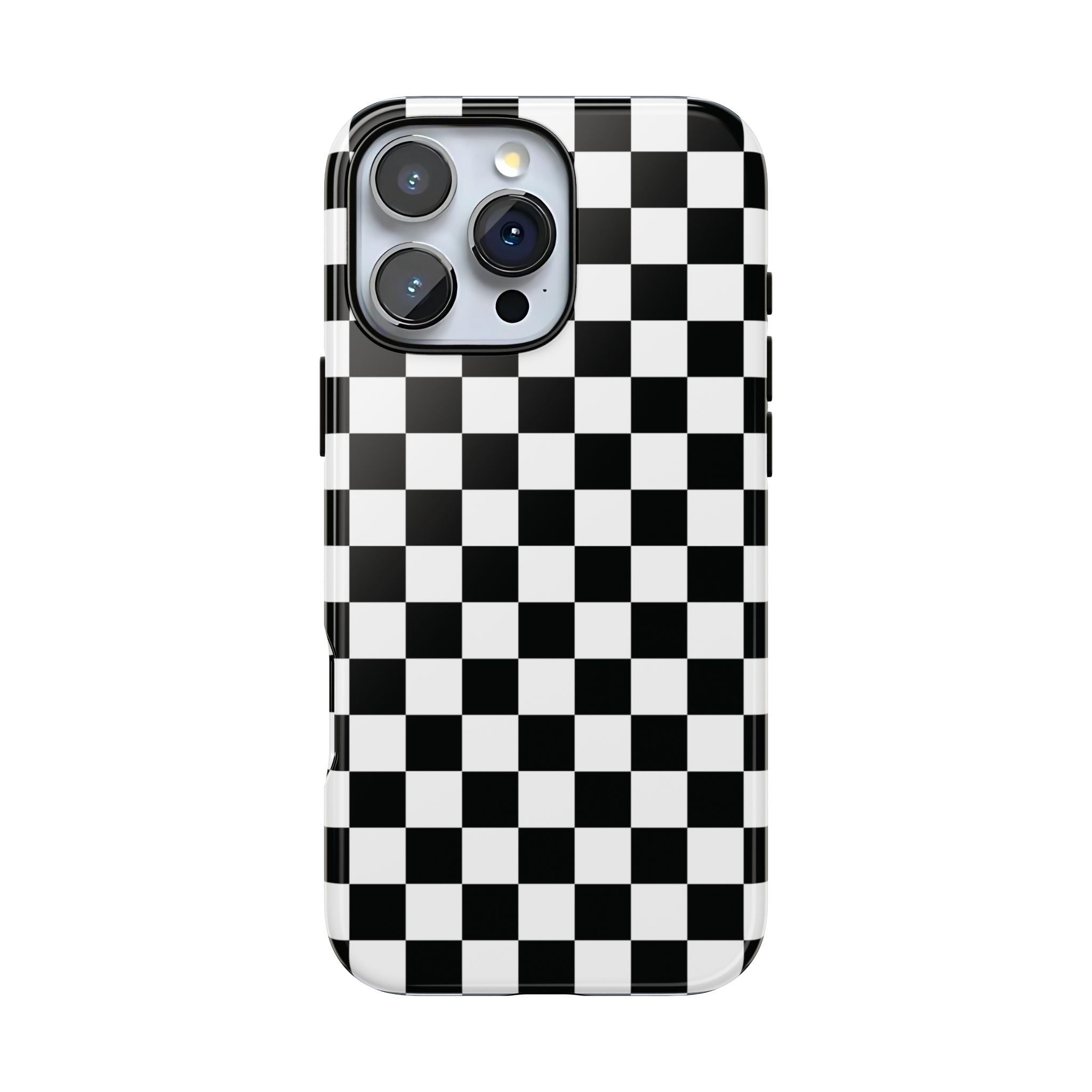 Funda para iPhone con diseño de cuadros en blanco y negro de Skater Girl