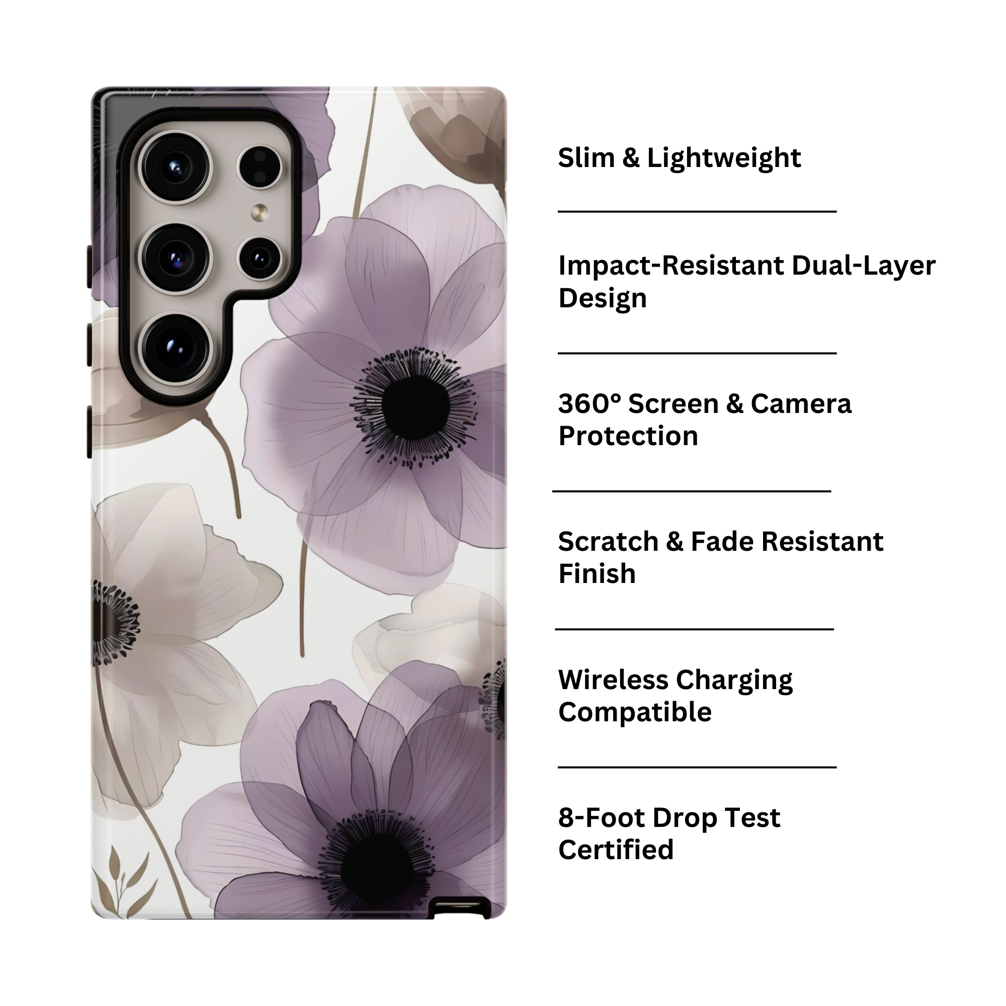 Bloom Purple Floral Galaxy Case