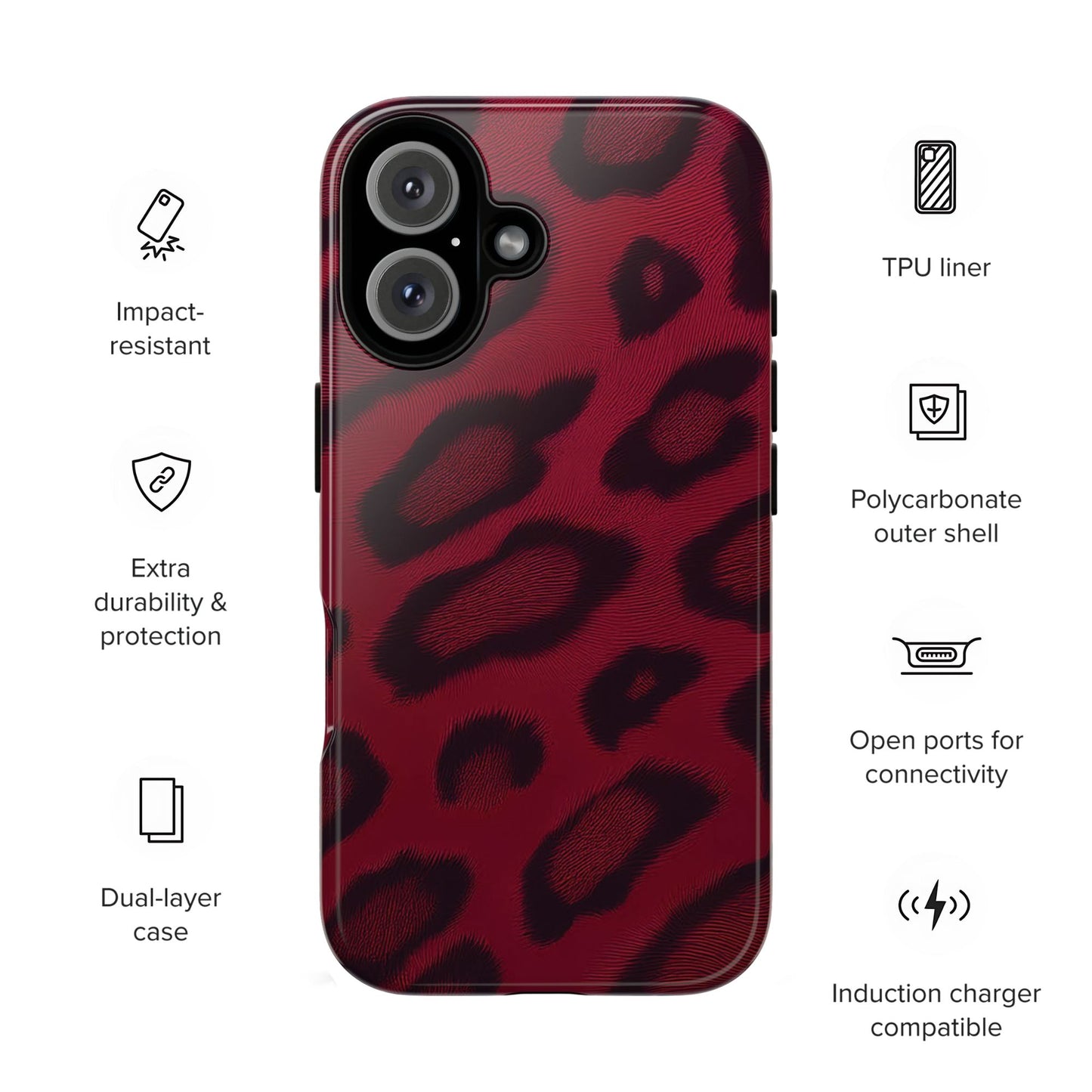 Scarlet | Red Animal Print Case