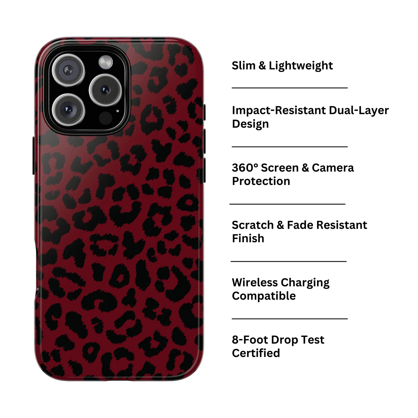 Gone Wild  | Red Leopard Print iPhone Case