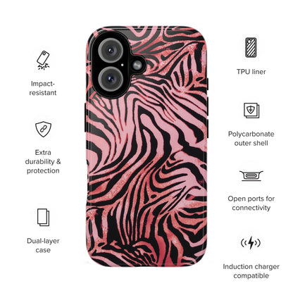 Rosy Zebra | Pink Animal Print Case