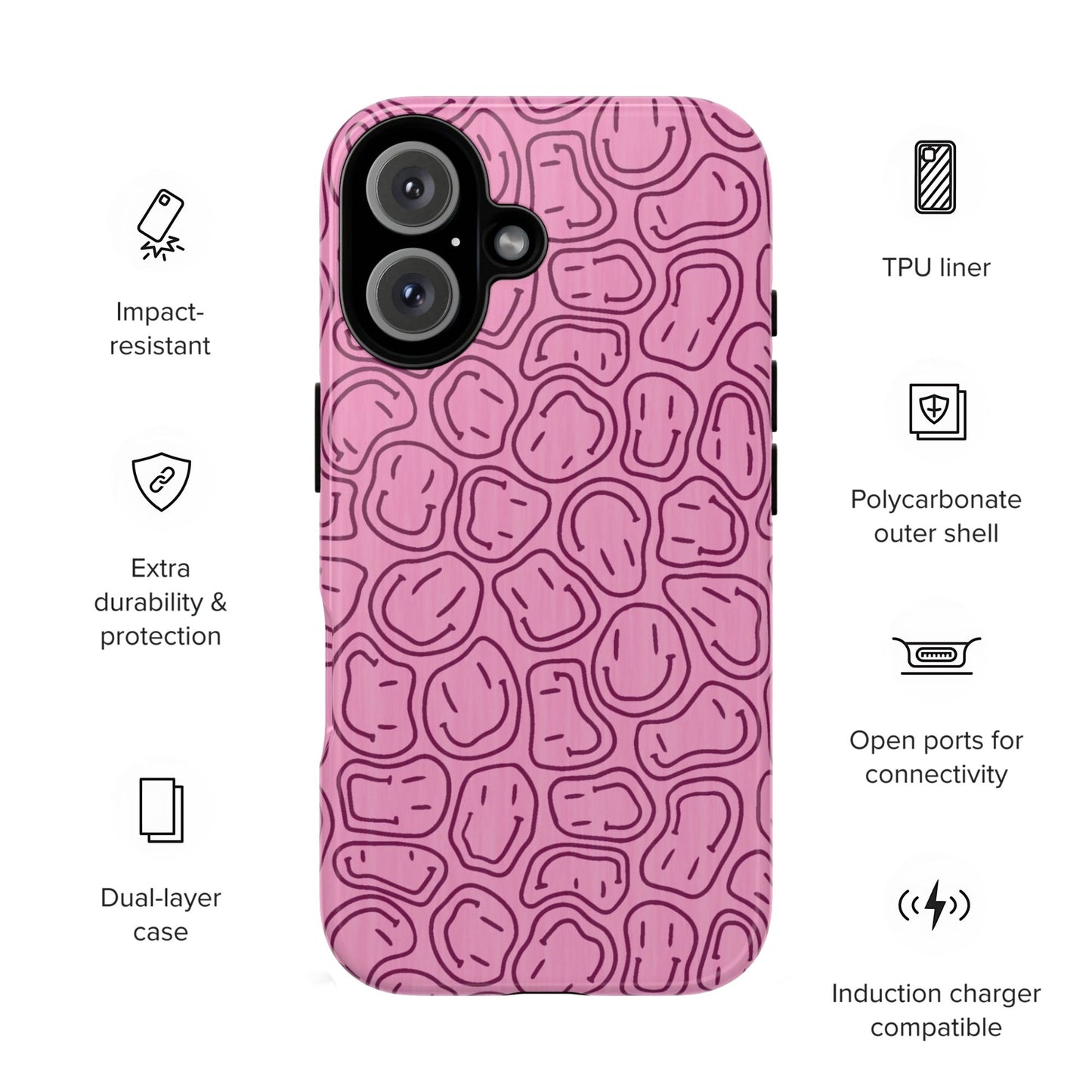 All Smiles | Pink Smiley Face Case