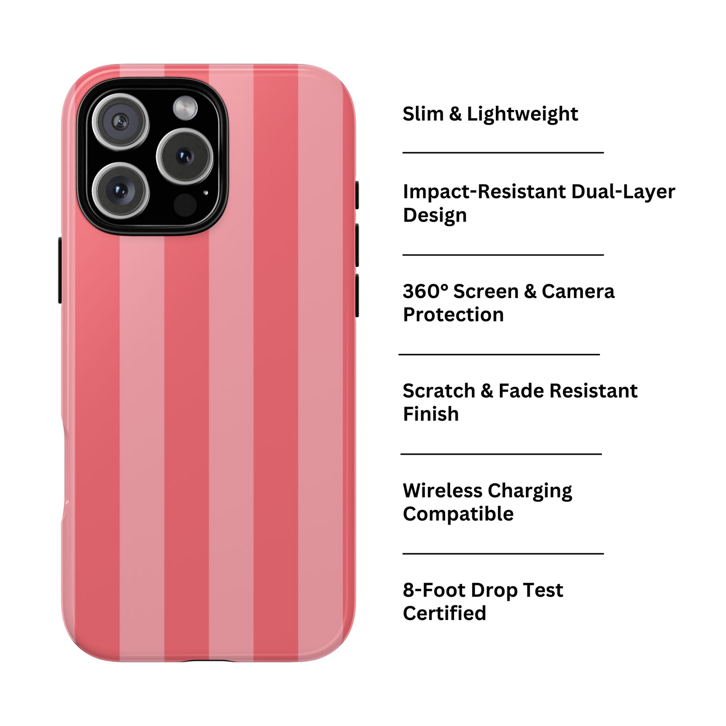 Summer in the Hamptons | Pink Striped iPhone Case