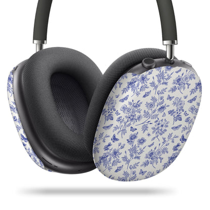 Funda para AirPods Max con estampado de rosas silvestres y flores azules y blancas