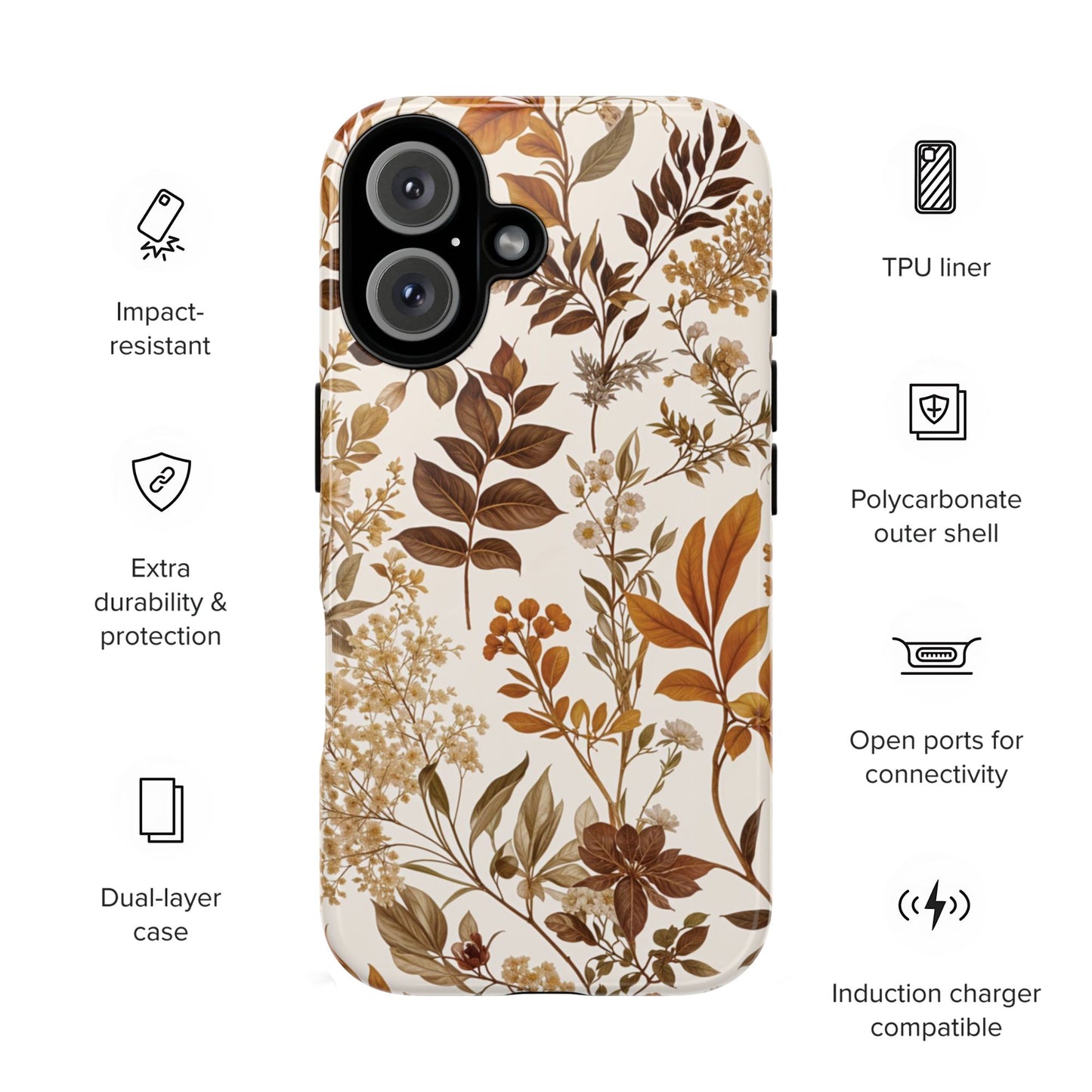 Autumn Botanical | Brown Floral Case