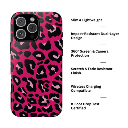 Fierce | Pink Leopard Print iPhone Case