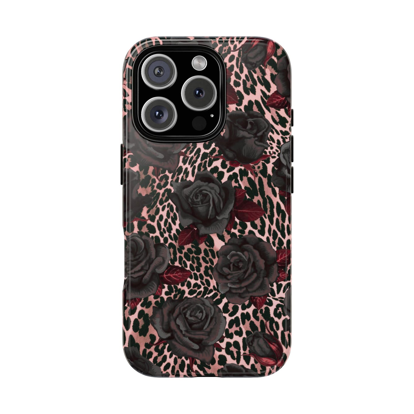 Midnight Rose | Pink Leopard Floral Case