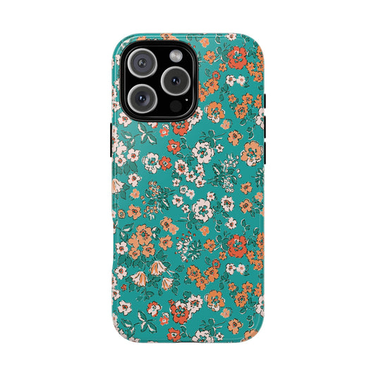 Coque iPhone à motif floral | Teal Garden