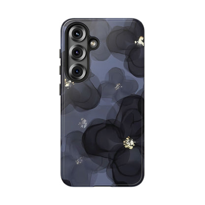 Double exposition | Coque Galaxy à fleurs bleues