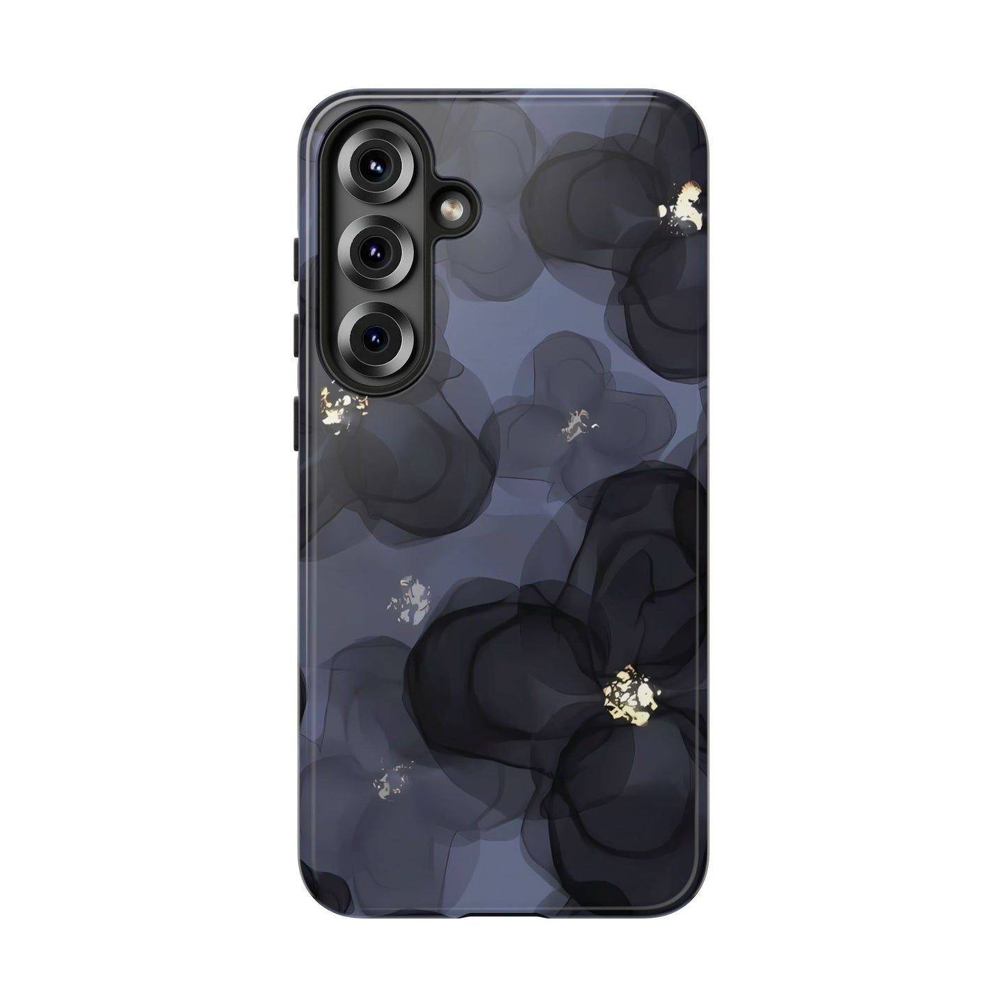 Double exposition | Coque Galaxy à fleurs bleues