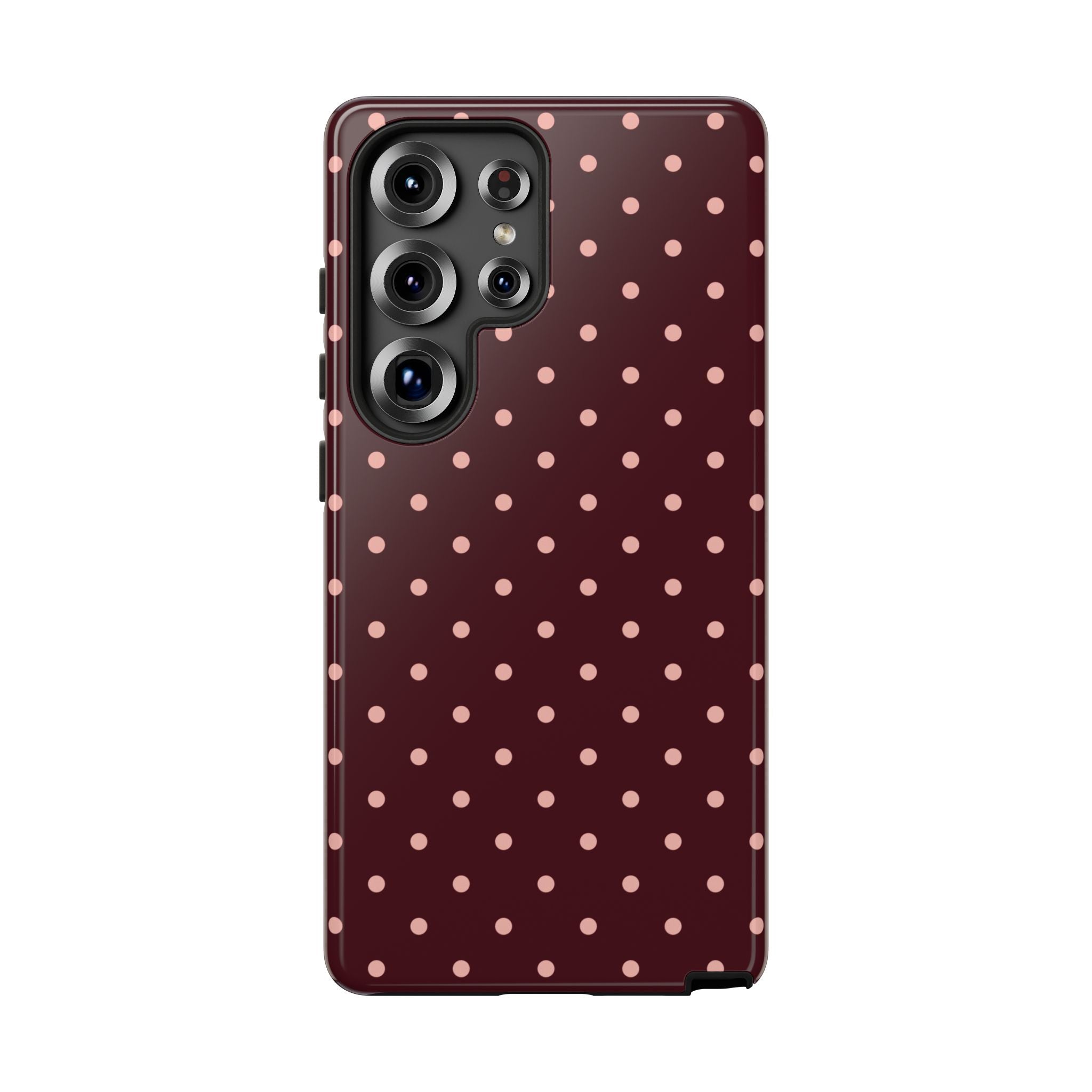 Pretty Please Burgundy Polka Dot Galaxy Case