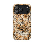 Phone case with cheetah print on a white background