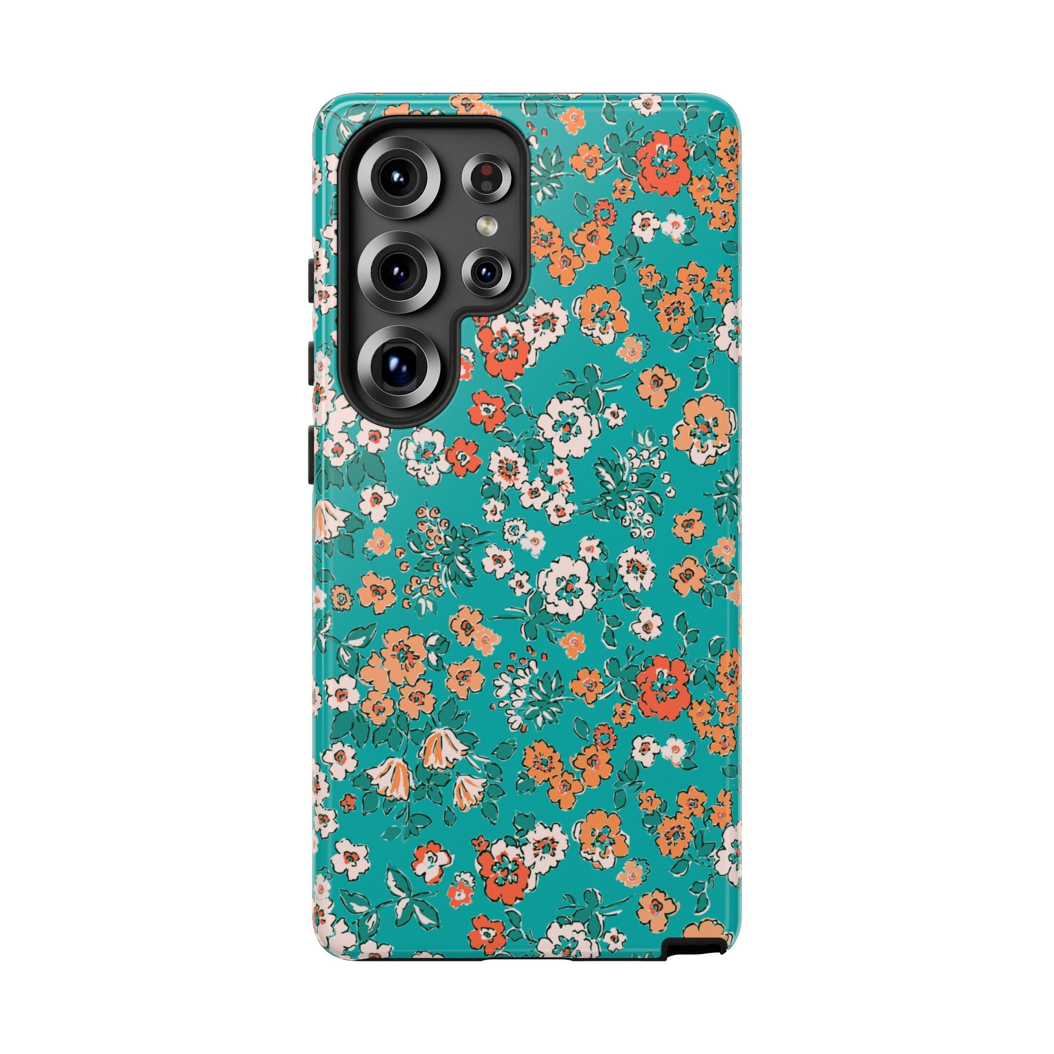Teal Garden Floral Galaxy Case