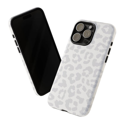 Snow Bunny | White & Gray Leopard Print Case