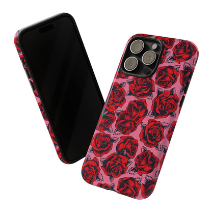 Love Story | Red & Pink Pop Art Rose Floral Case