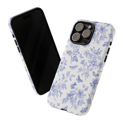 Wild Roses | Blue Floral Butterfly Toile Case