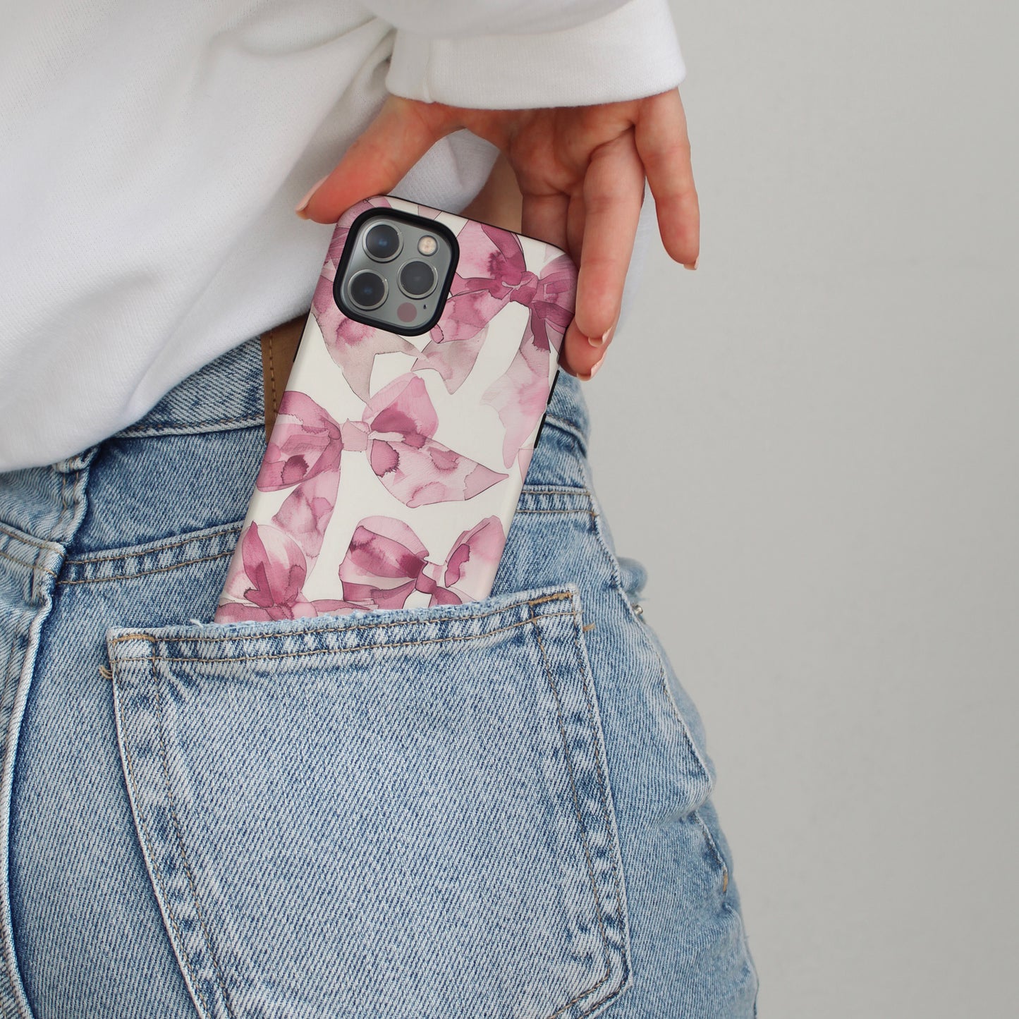 Whimsy | Pink Bows iPhone Case