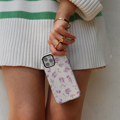 Rosa vintage | Coqueta floral Funda y vinilo para iPhone