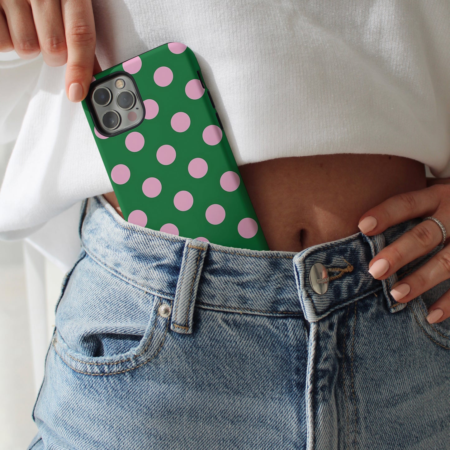 Dots | Green Polka Dot iPhone Case