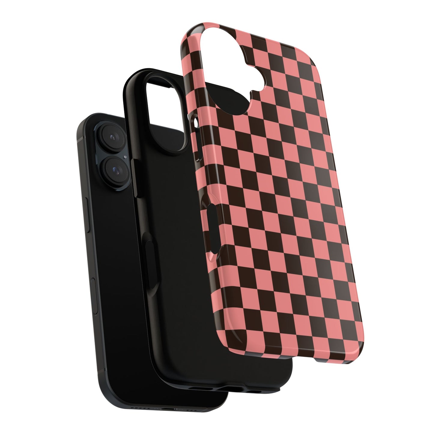 Checked Out | Pink & Brown Checkerboard Case