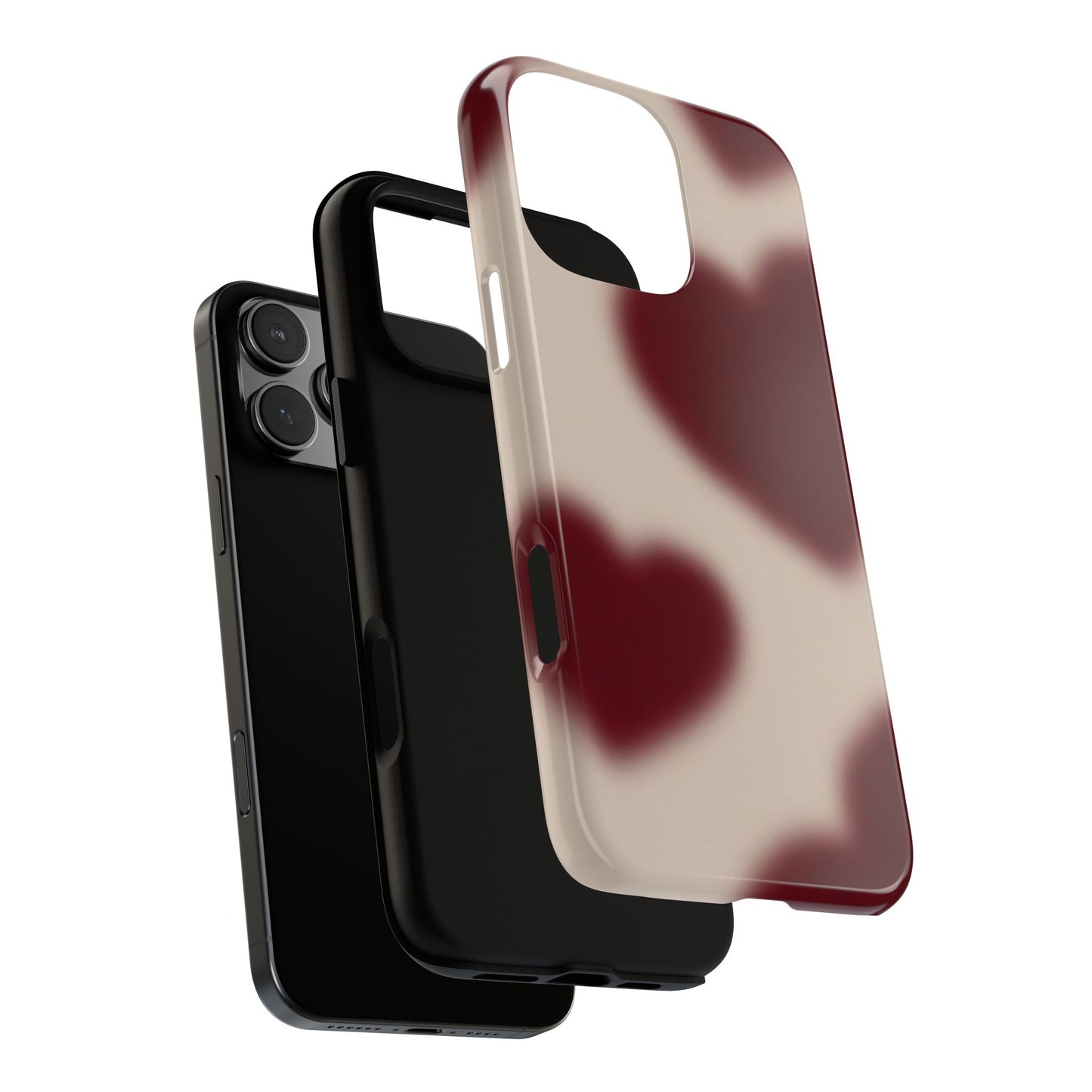 Funda para iPhone con corazones con enfoque suave y deseos del corazón