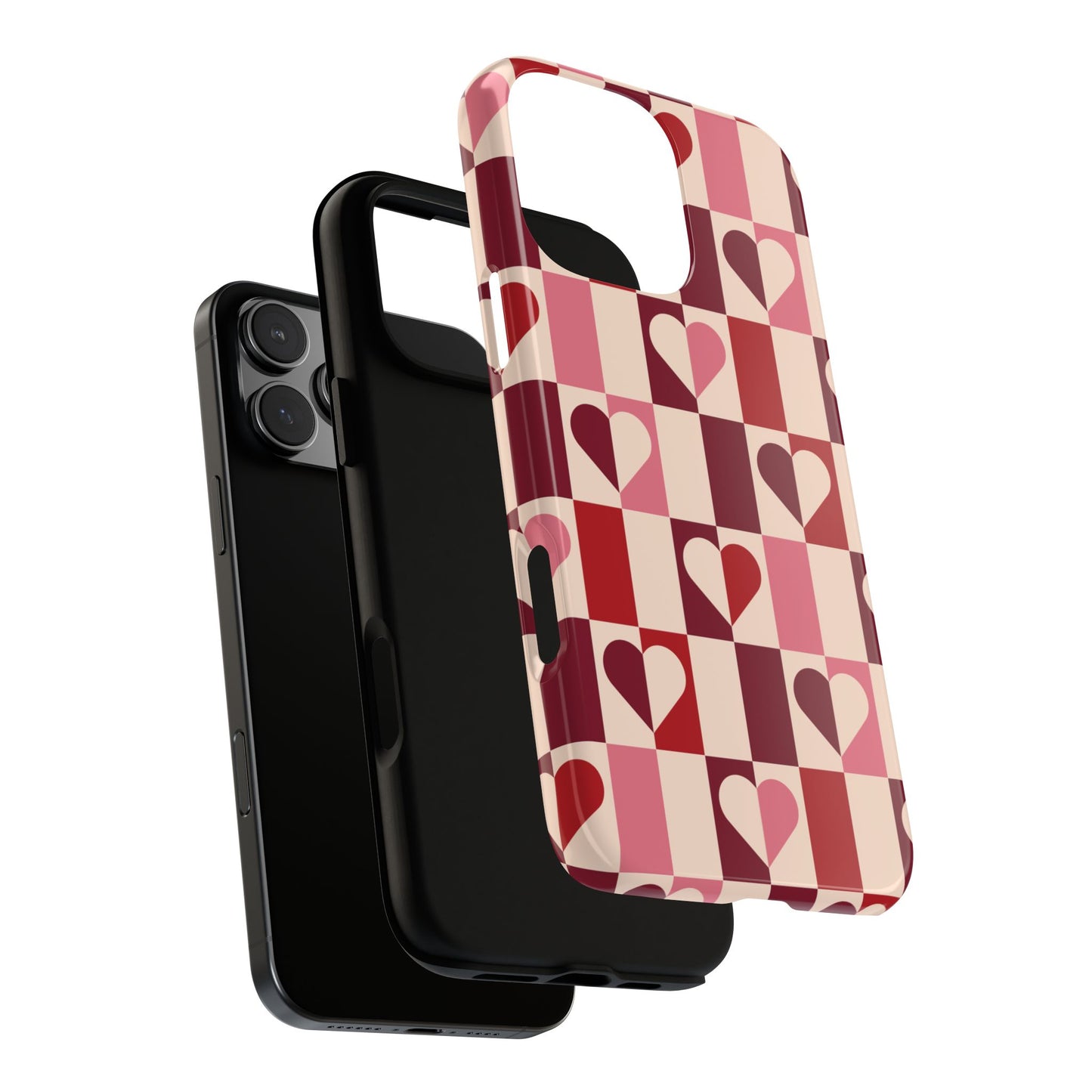 Funda para iPhone con corazones geométricos Devoted