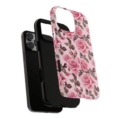 Coque iPhone à motif floral rose | Rose romantique