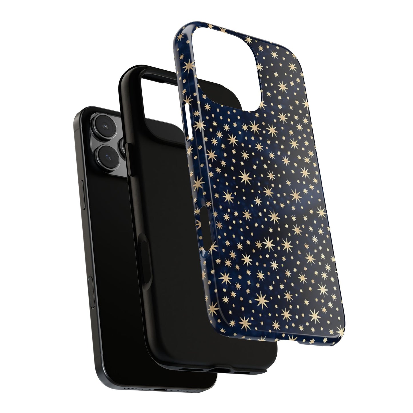 Coque rigide pour iPhone à motif ciel nocturne | ciel étoilé bleu