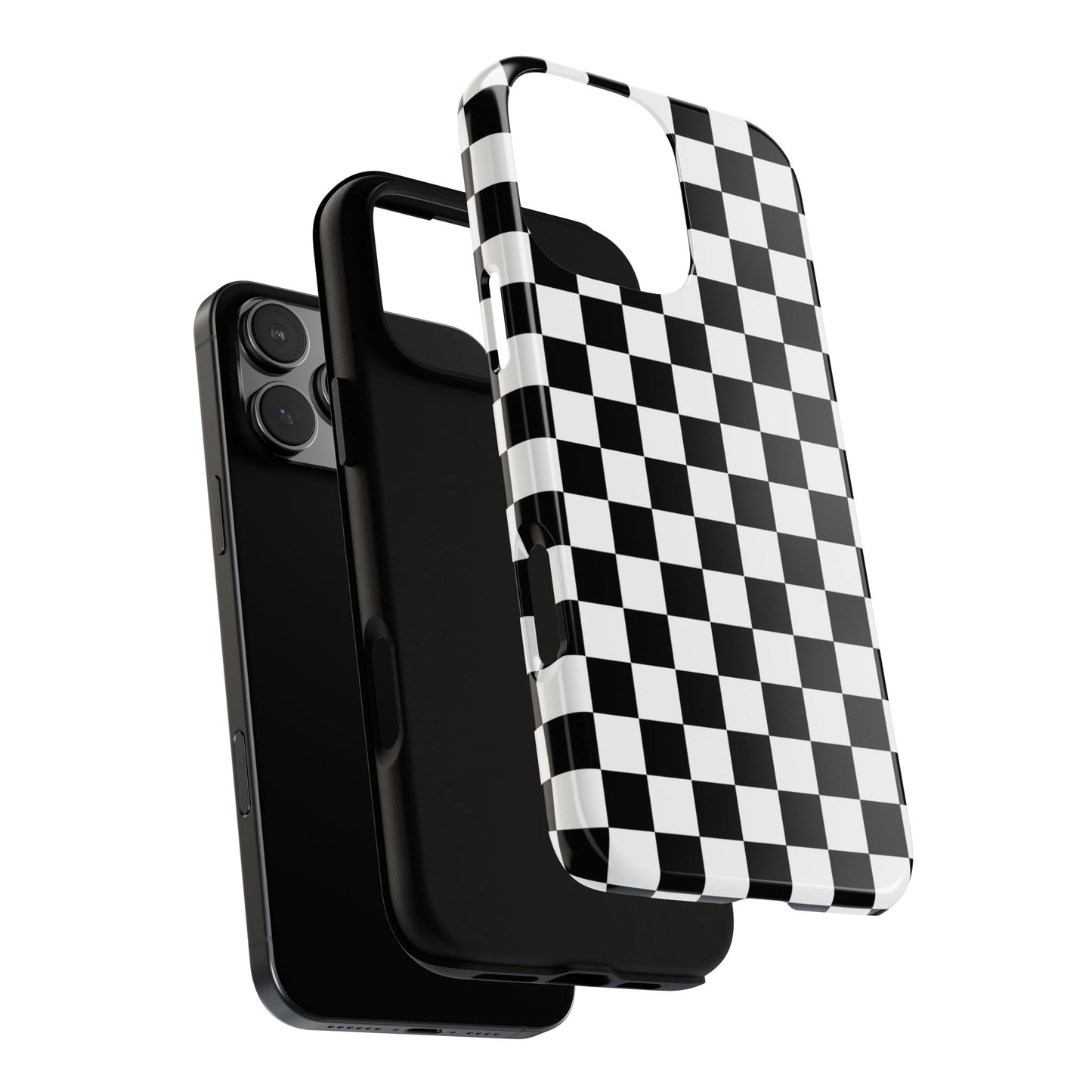 Funda para iPhone con diseño de cuadros en blanco y negro de Skater Girl