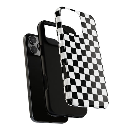 Funda para iPhone con diseño de cuadros en blanco y negro de Skater Girl