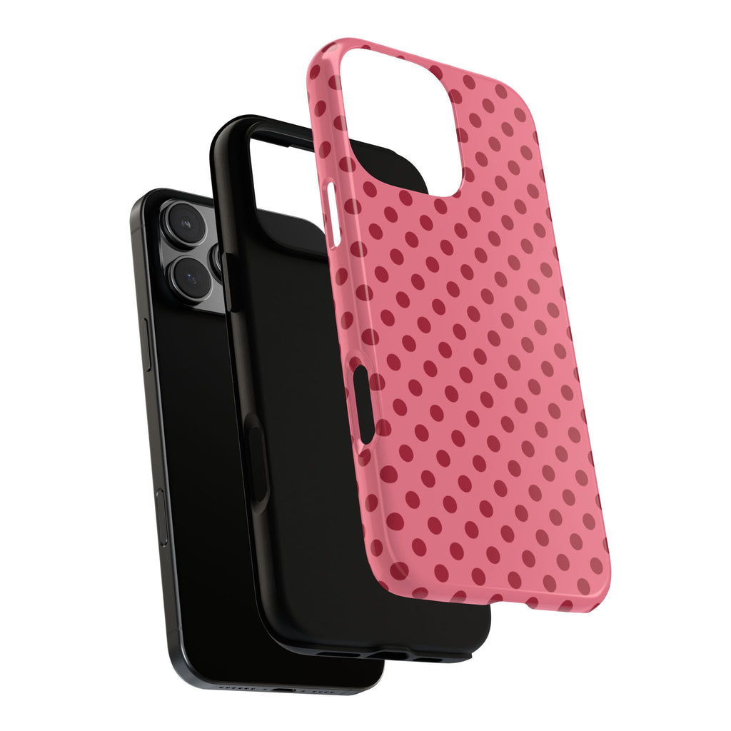 Berry Kiss Polka Dot iPhone Case