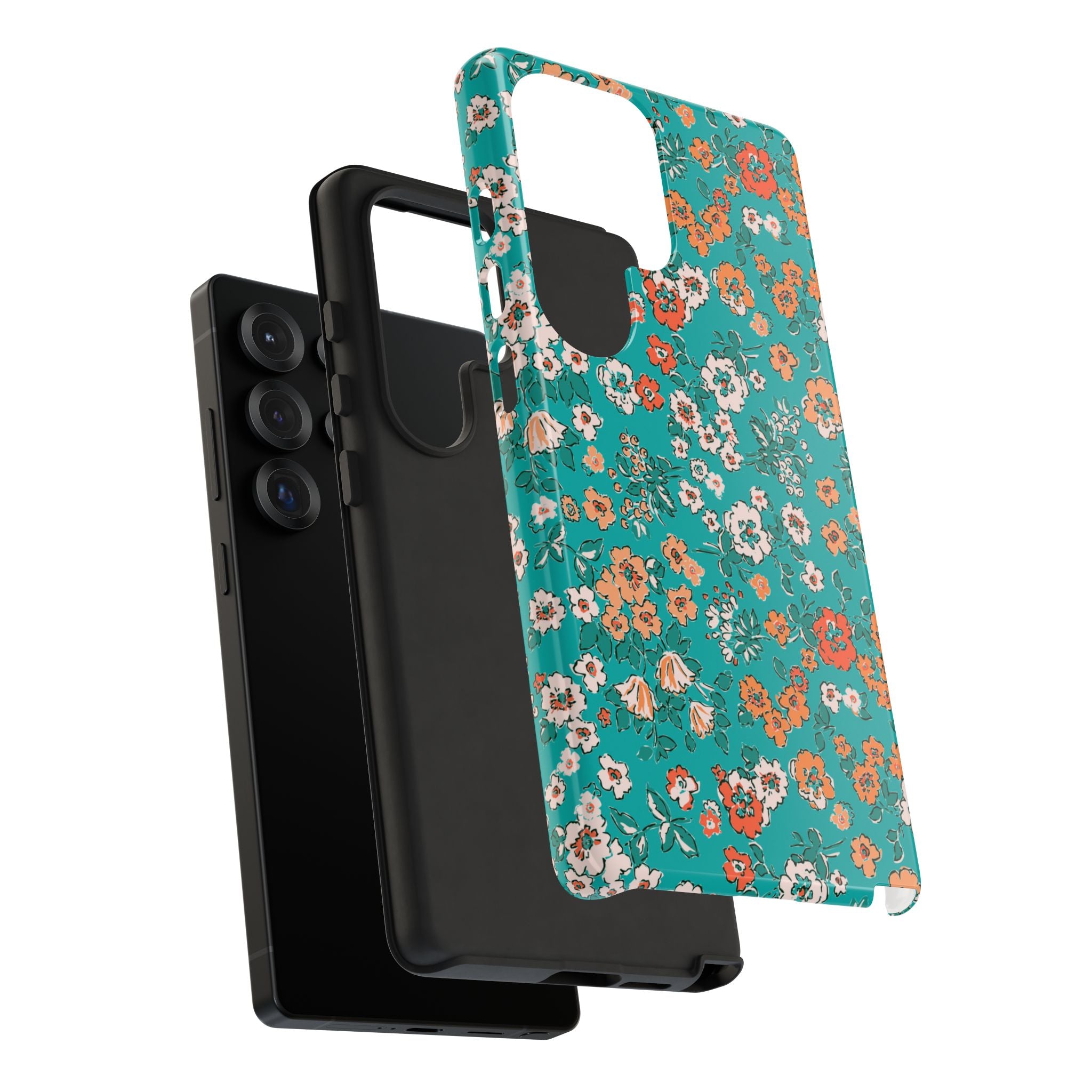 Teal Garden Floral Galaxy Case
