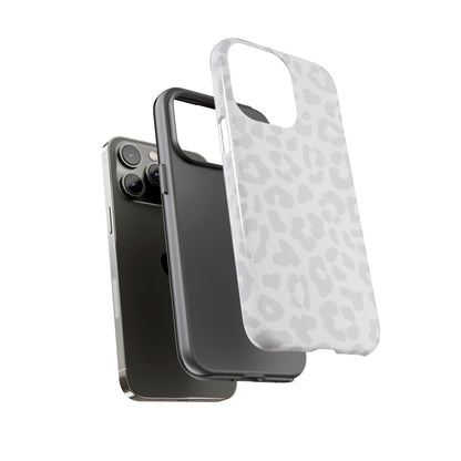 Snow Bunny | White & Gray Leopard Print Case