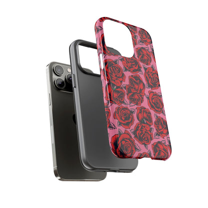 Love Story | Red & Pink Pop Art Rose Floral Case