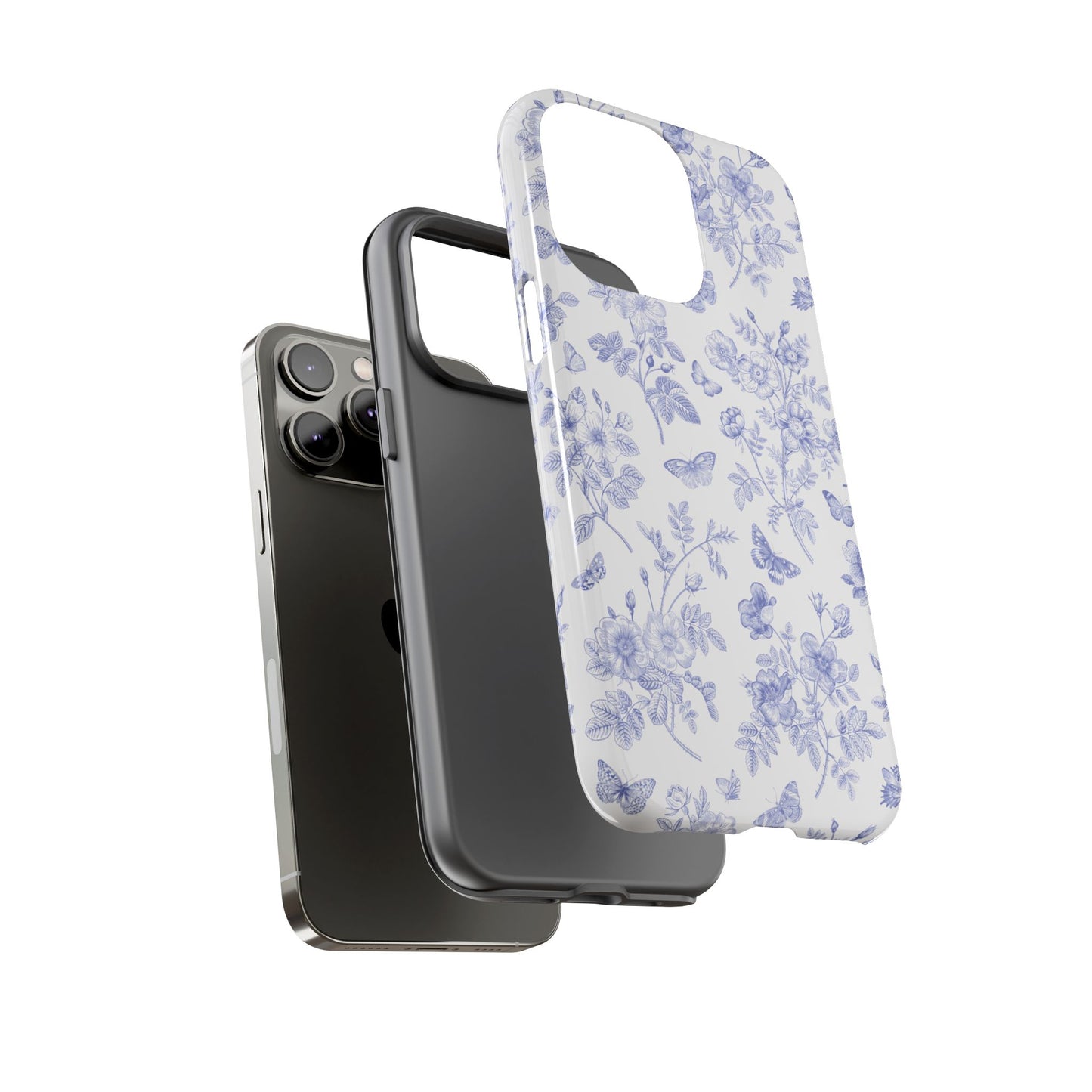 Wild Roses | Blue Floral Butterfly Toile Case