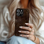 Espresso Brown Marbled iPhone Case