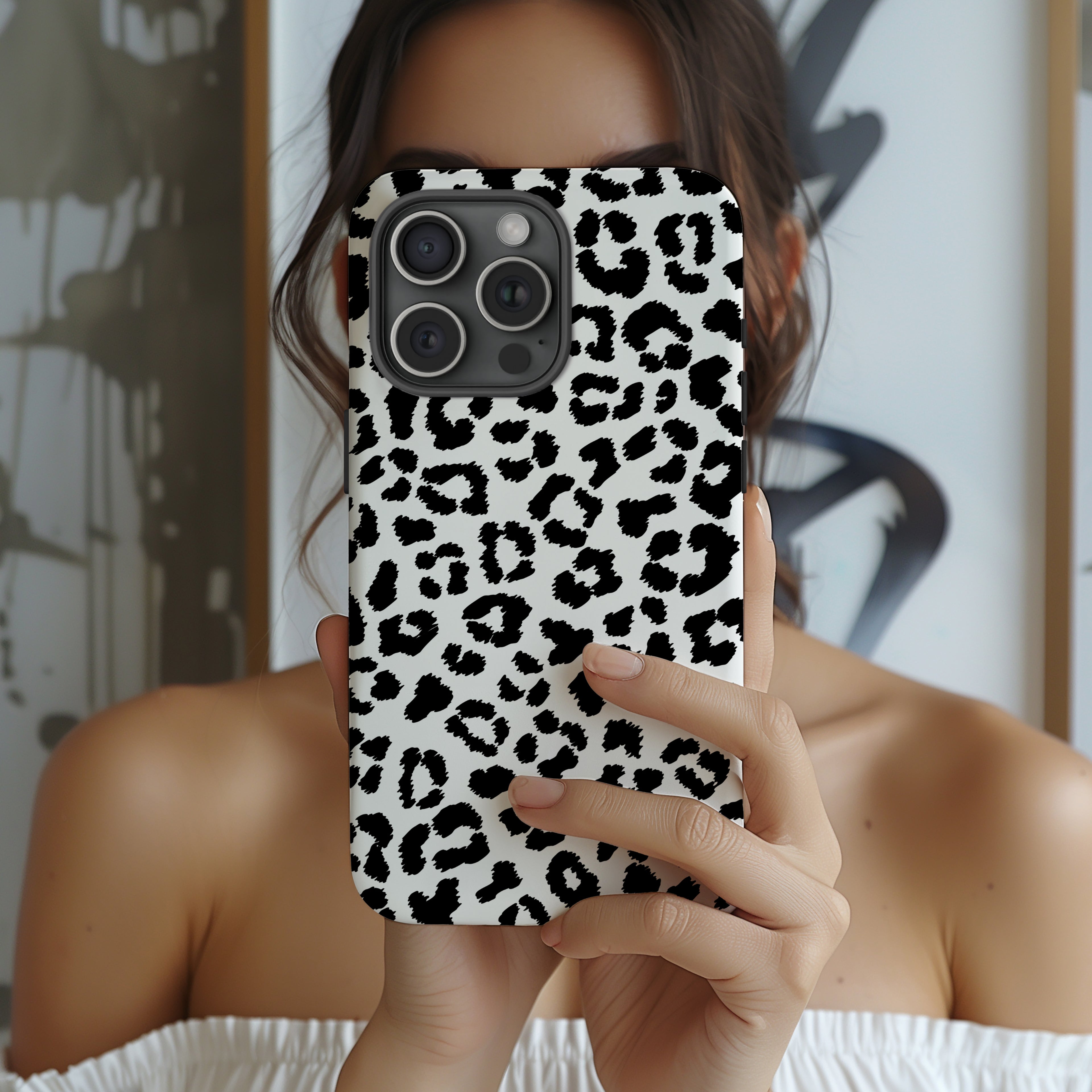 Meow | Funda para iPhone con estampado de leopardo
