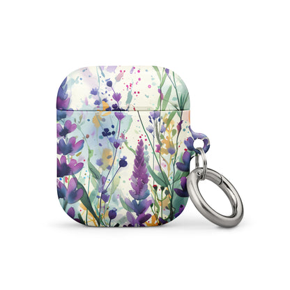 Fleurs sauvages | Étui AirPods à motif floral violet et vert