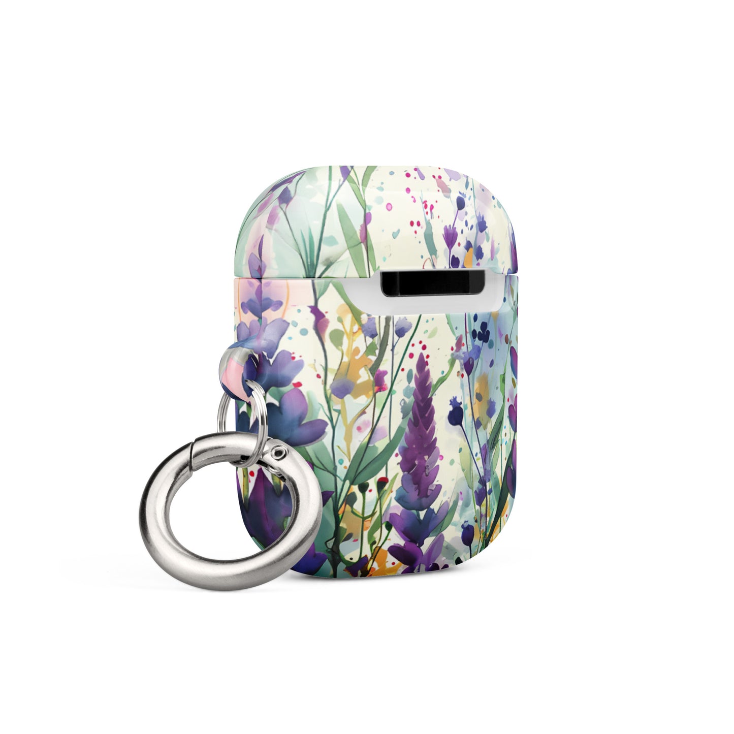 Fleurs sauvages | Étui AirPods à motif floral violet et vert