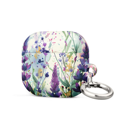 Fleurs sauvages | Étui AirPods à motif floral violet et vert