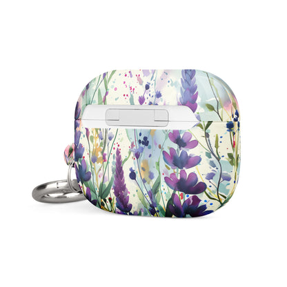 Fleurs sauvages | Étui AirPods à motif floral violet et vert