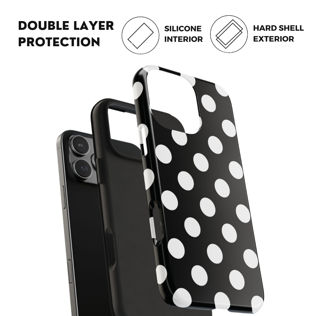 Polka Dots Black & White iPhone Case
